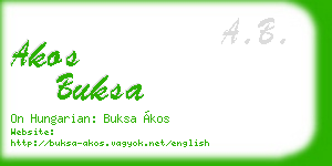 akos buksa business card